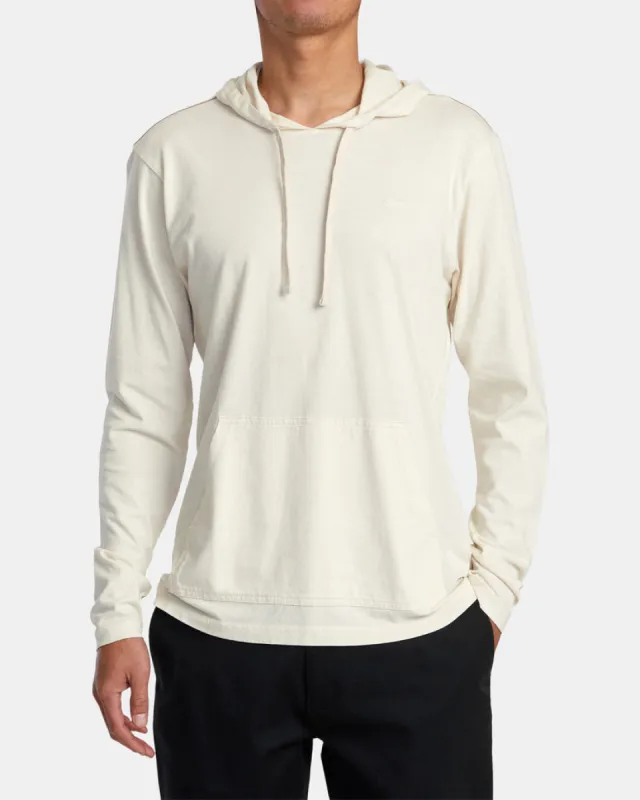 Rvca Ptc Pigment Hooded Long Sleeve Tee - Latte made by Sun Diego Boardshops