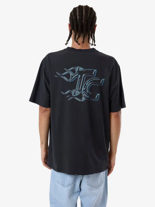 THRILLS Heat Oversize Fit Tee - WASHED BLACK sold by Sun Diego Boardshops