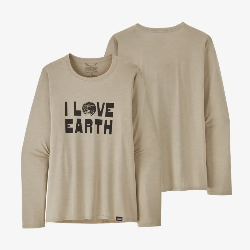 Patagonia Capilene Cool Daily Graphic Shirt - Lands - Earth Love: Pumice X-Dye sold by Sun Diego Boardshops
