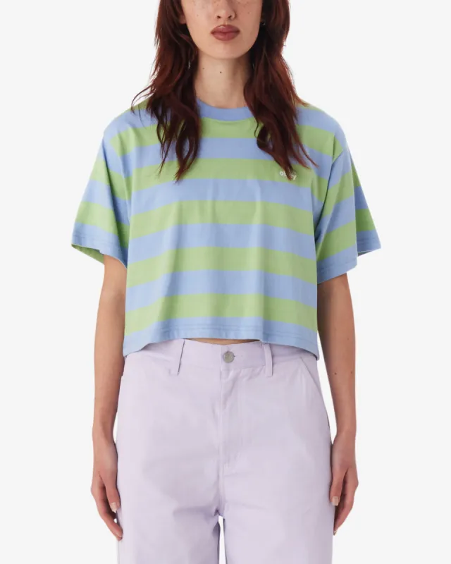 Obey Adams Stripe Cropped T-Shirt - HYDRANGEA MULTI sold by Sun Diego Boardshops