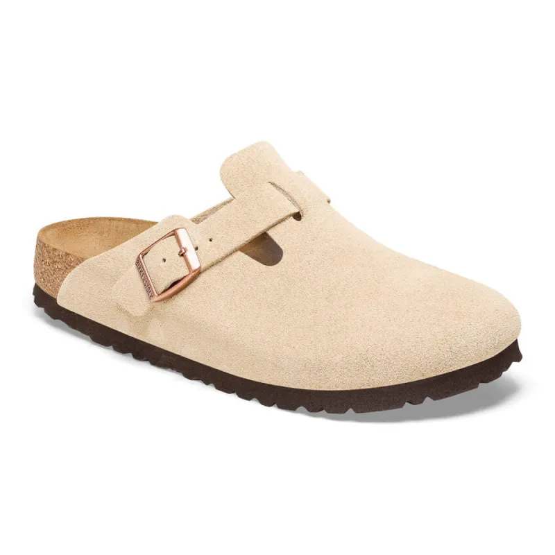 Birkenstock Boston Suede Leather - Latte Cream sold by Sun Diego Boardshops