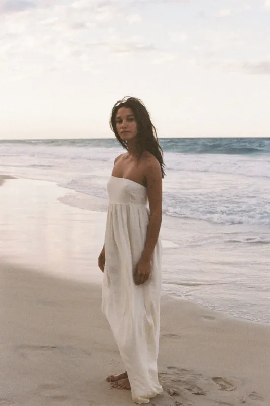 Rhythm Lani Strapless Maxi Dress - Cream sold by Sun Diego Boardshops