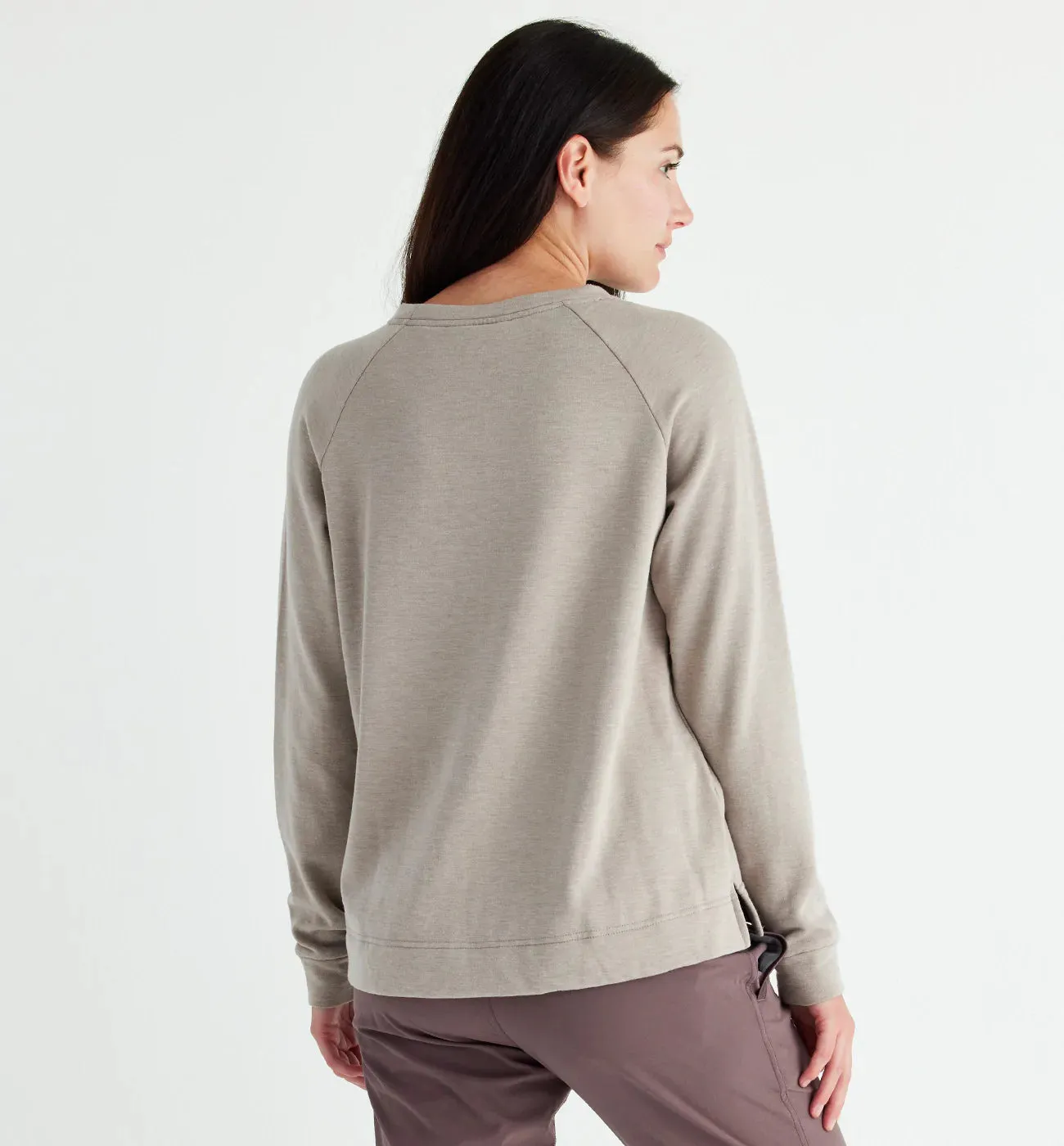FREE FLY Women's Bamboo Lightweight Fleece Crewneck Pullover - HEATHER STONE sold by Sun Diego Boardshops product image thumbnail 2
