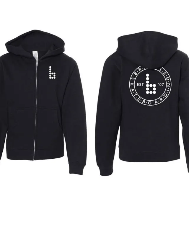 Braille Skateboarding Zip Up Braille Circle Hoodie sold by Sun Diego Boardshops