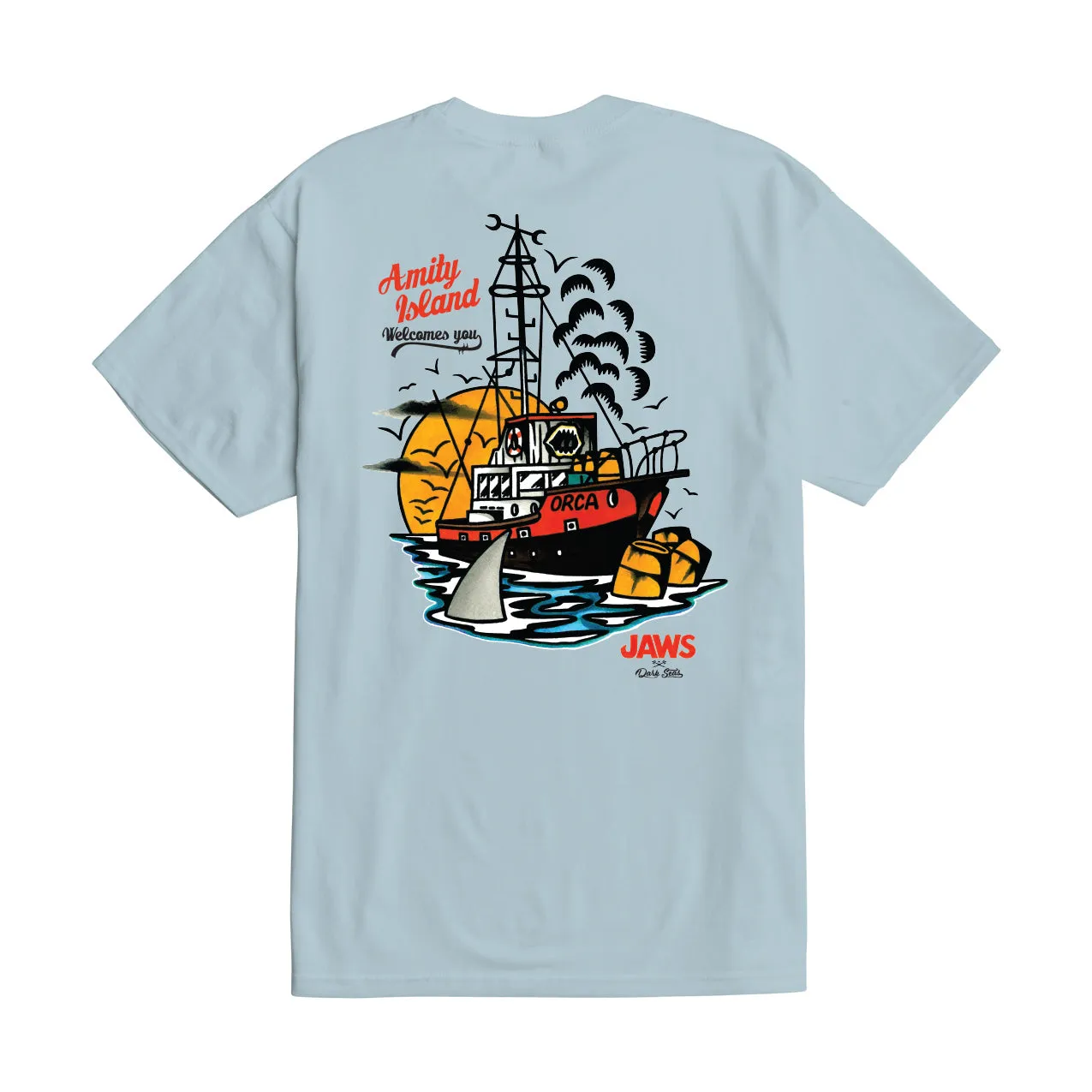 Dark Seas ORCA STOCK T-SHIRT - LIGHT BLUE sold by Sun Diego Boardshops