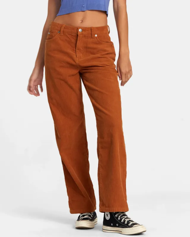RVCA Heritage Corduroy Wide Leg Pants - Caramel sold by Sun Diego Boardshops