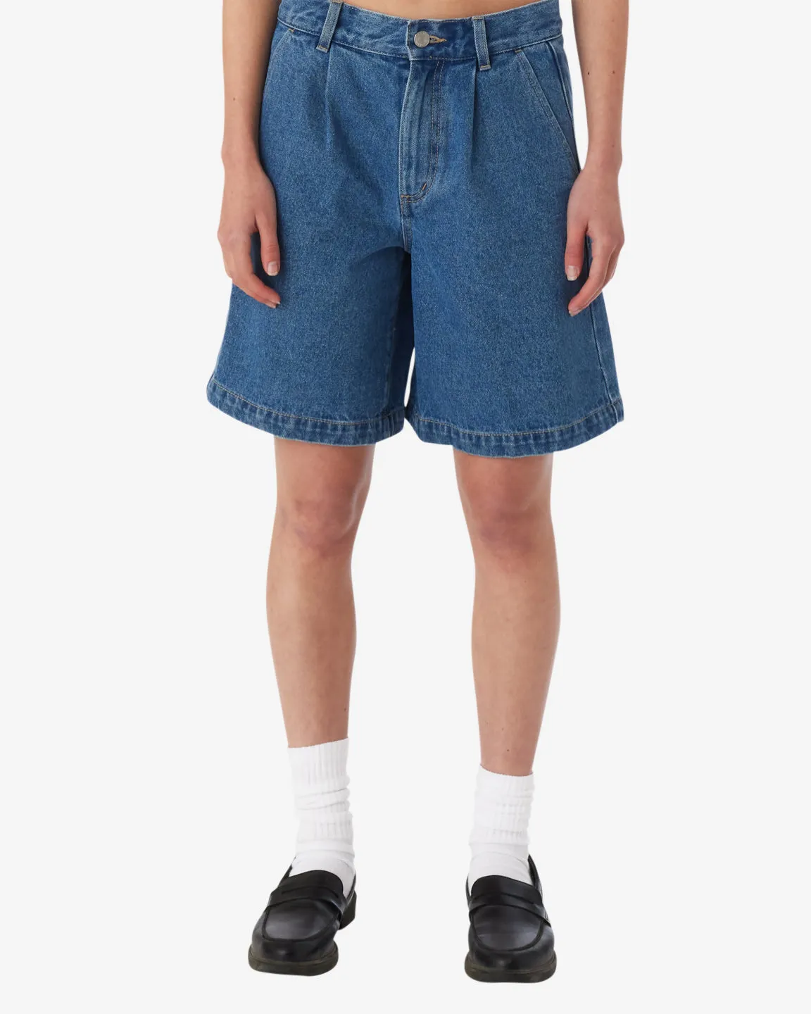 Obey Eli Pleated Short - LIGHT INDIGO sold by Sun Diego Boardshops