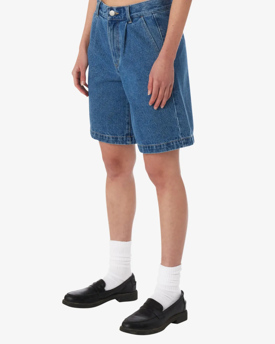 Obey Eli Pleated Short - LIGHT INDIGO sold by Sun Diego Boardshops product image thumbnail 2