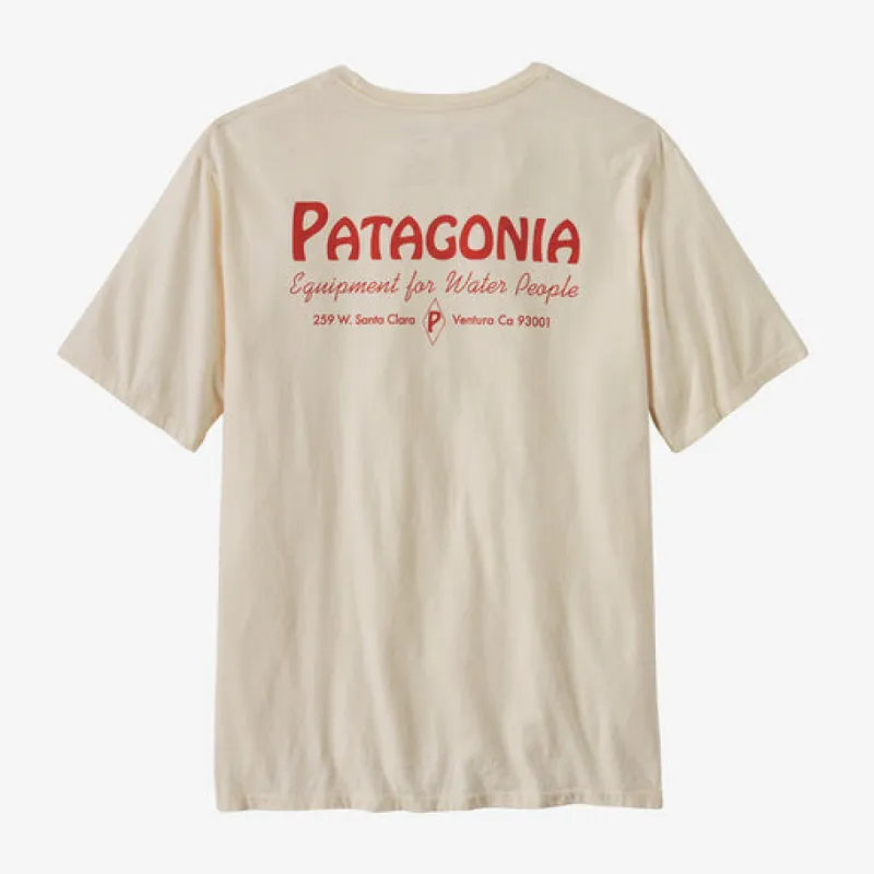 Patagonia Water People Organic Pocket T-Shirt - WATER PEOPLE BANNER: UNDYED NATURAL sold by Sun Diego Boardshops