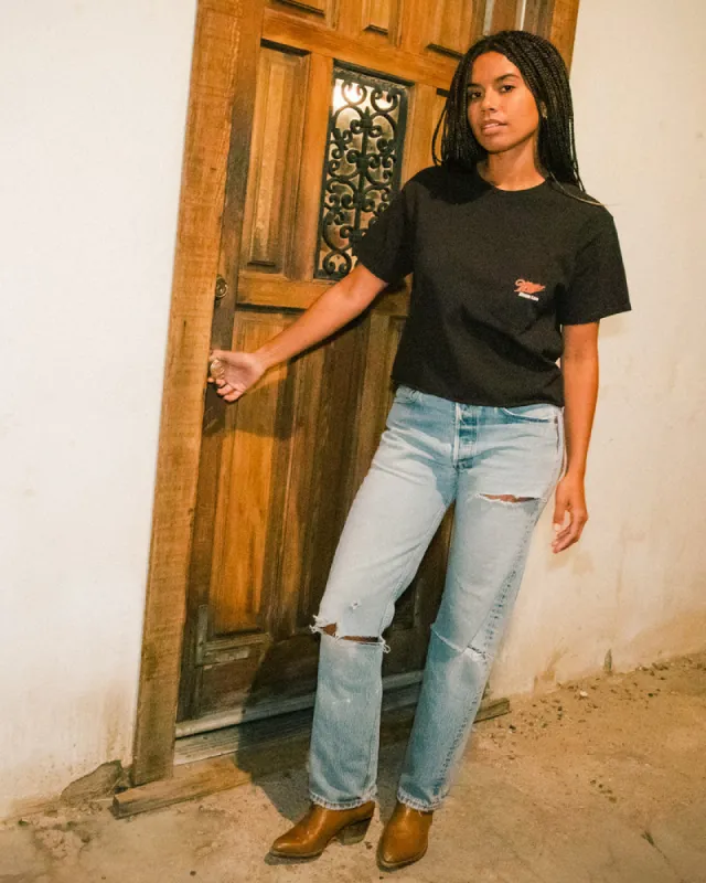 Junk Food WOMEN'S MILLER HIGH LIFE FLEA MARKET CROP - BLACK sold by Sun Diego Boardshops