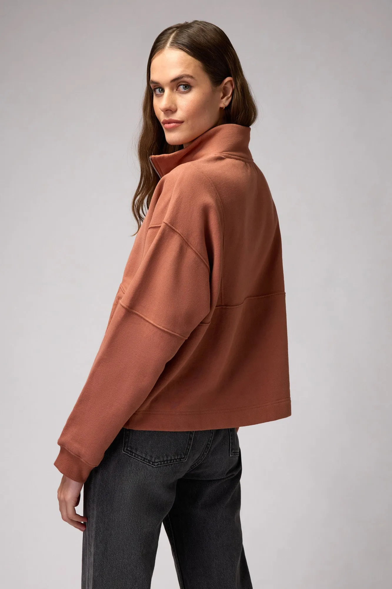 Spiritual Gangster Shay Half Zip Sweatshirt - Deep Rust sold by Sun Diego Boardshops product image thumbnail 2