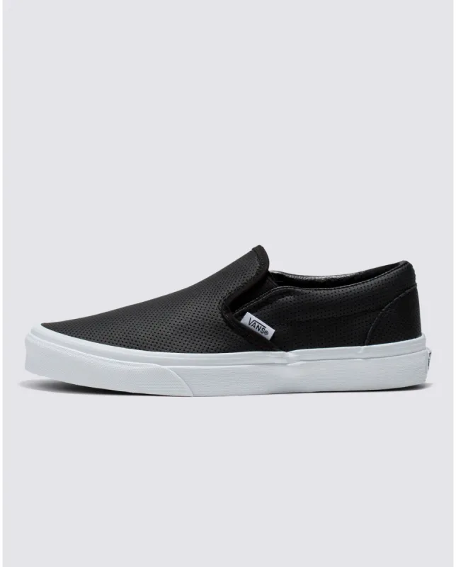 Vans Slip-On Perf Leather Shoe - Black sold by Sun Diego Boardshops