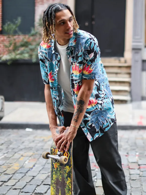 Volcom Leaf Pit Floral Short Sleeve Shirt - Black sold by Sun Diego Boardshops