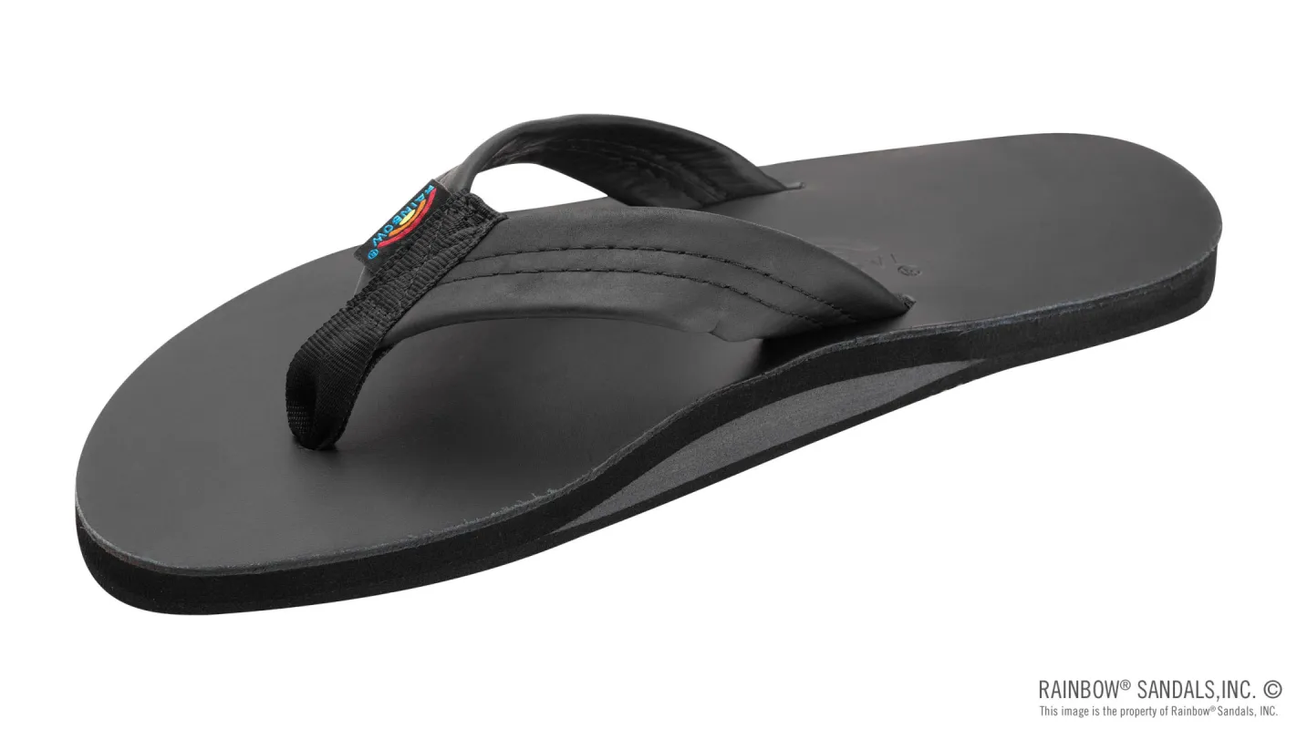Rainbow Premier Leather Single Layer Sandals - Black sold by Sun Diego Boardshops