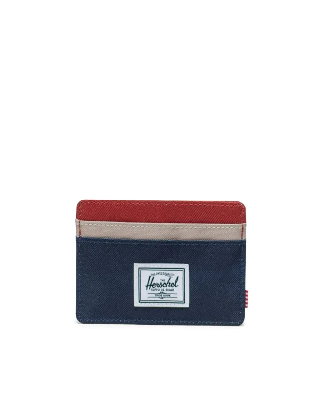 Herschel Supply Co Charlie Cardholder Wallet - BLACK IRIS/RED OCHRE/TWILL sold by Sun Diego Boardshops
