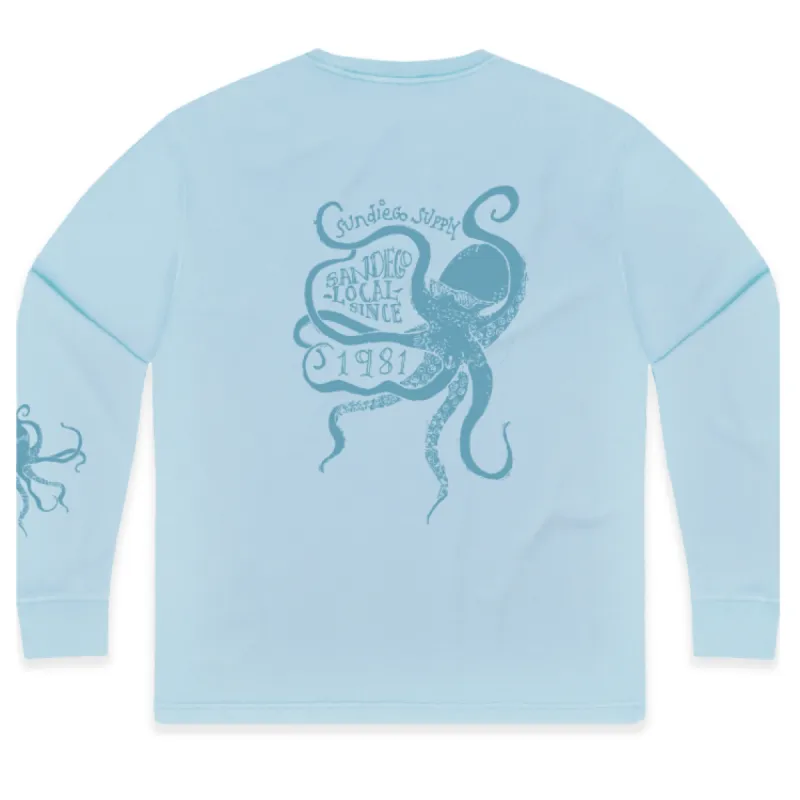 SunDiego Dont Get Inked Heavyweight Long Sleeve Tee - Sky Blue sold by Sun Diego Boardshops