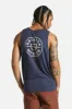 Brixton CREST TANK TOP - WASHED NAVY/OFF WHITE sold by Sun Diego Boardshops