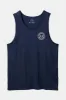 Brixton CREST TANK TOP - WASHED NAVY/OFF WHITE sold by Sun Diego Boardshops
