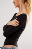 Free People Long Run Layering Top - Black sold by Sun Diego Boardshops