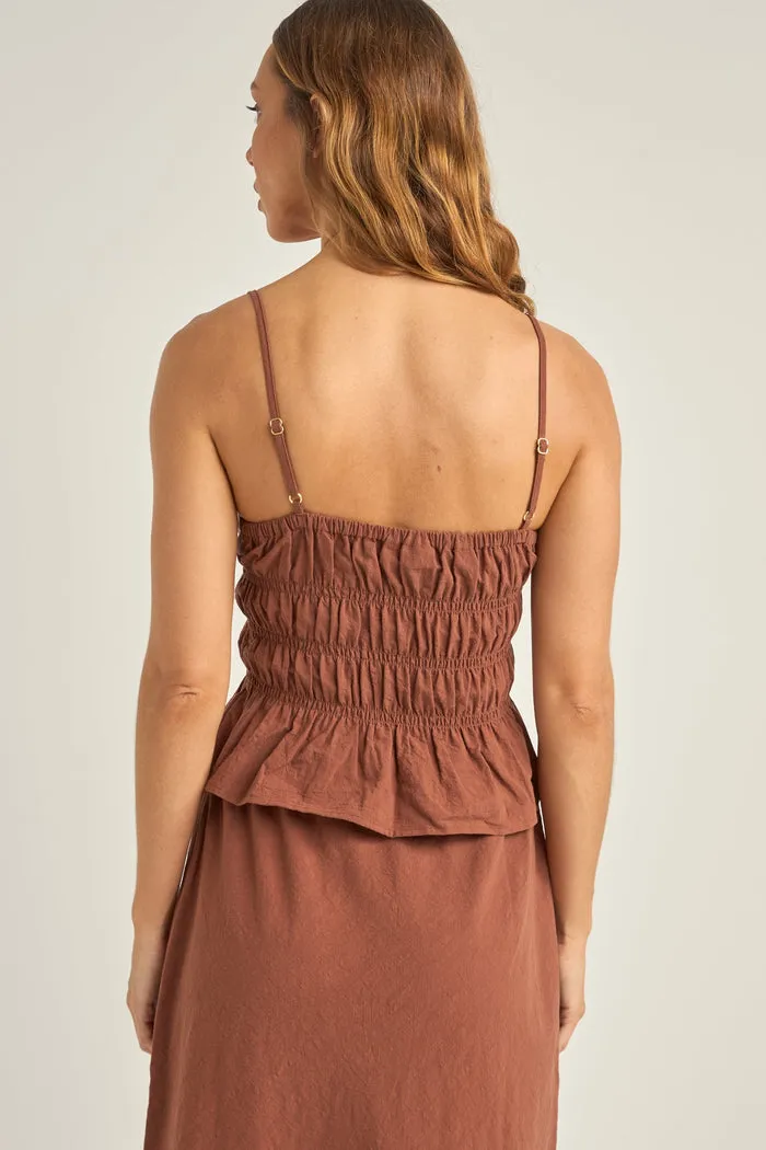 Rhythm Bora Ruffle Top - Coffee sold by Sun Diego Boardshops product image thumbnail 3
