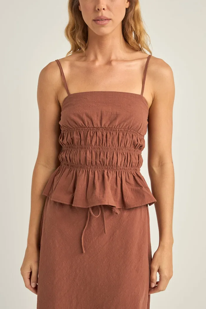 Rhythm Bora Ruffle Top - Coffee sold by Sun Diego Boardshops product image thumbnail 2