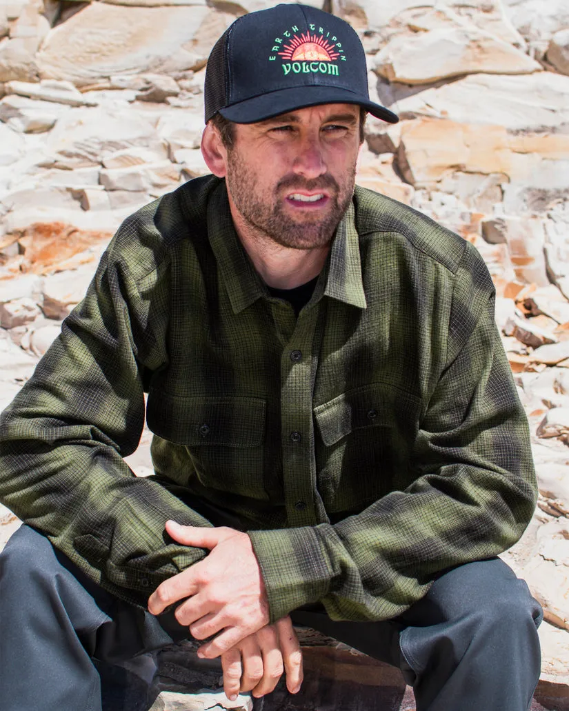 Volcom Shadowstone Flannel Long Sleeve Shirt - WINTER MOSS sold by Sun Diego Boardshops