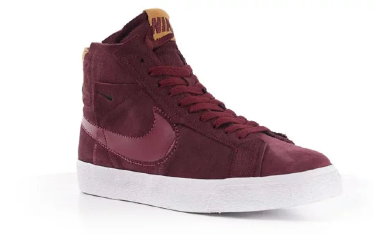 Nike SHOE ZOOM BLAZER MID PRM - MIDNIGHT MAROON/ROSEWOOD sold by Sun Diego Boardshops