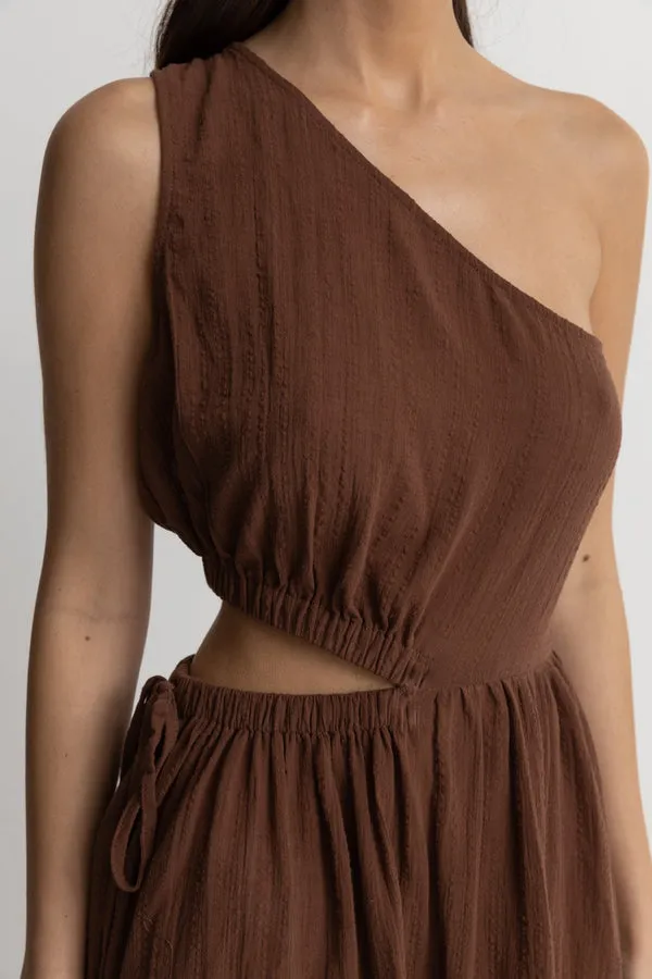 Rhythm Tyler One Shoulder Maxi Dress - CHOCOLATE sold by Sun Diego Boardshops product image thumbnail 2