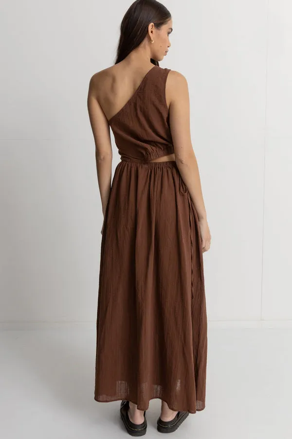 Rhythm Tyler One Shoulder Maxi Dress - CHOCOLATE sold by Sun Diego Boardshops product image thumbnail 3