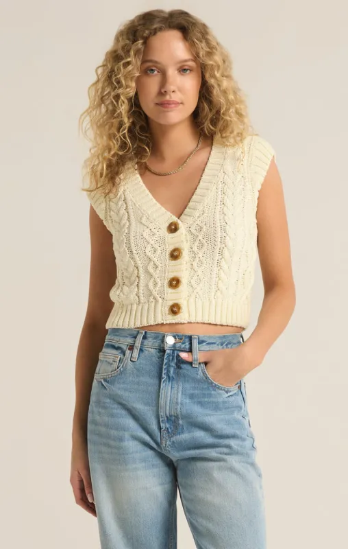 Z Supply SET ADRIFT SWEATER VEST - Sea Salt sold by Sun Diego Boardshops