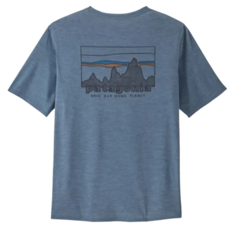 Patagonia Men's Capilene Cool Daily Graphic Shirt - 73 SKYLINE: UTILITY BLUE X-DYE sold by Sun Diego Boardshops
