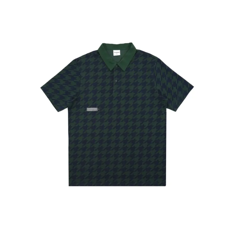 Students Cavinder Houndstooth S/S Polo Shirt - Green sold by Sun Diego Boardshops