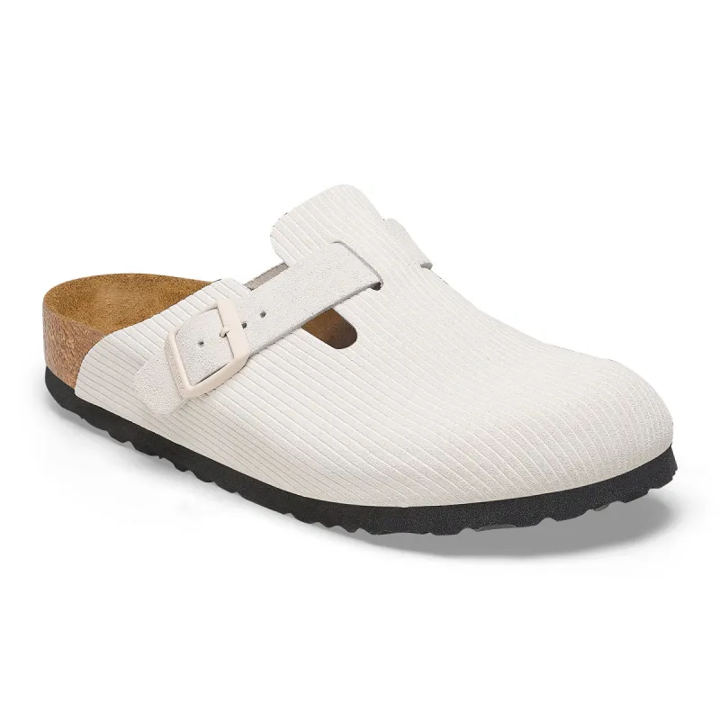 Birkenstock Boston Suede Embossed - Antique White sold by Sun Diego Boardshops