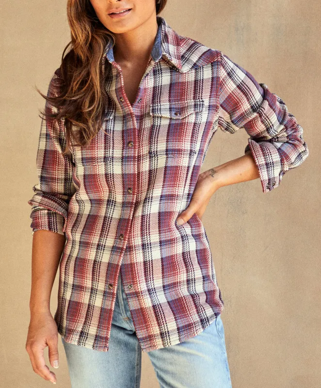 Outerknown Westerly Blanket Shirt - MARINE TOPO PLAID sold by Sun Diego Boardshops