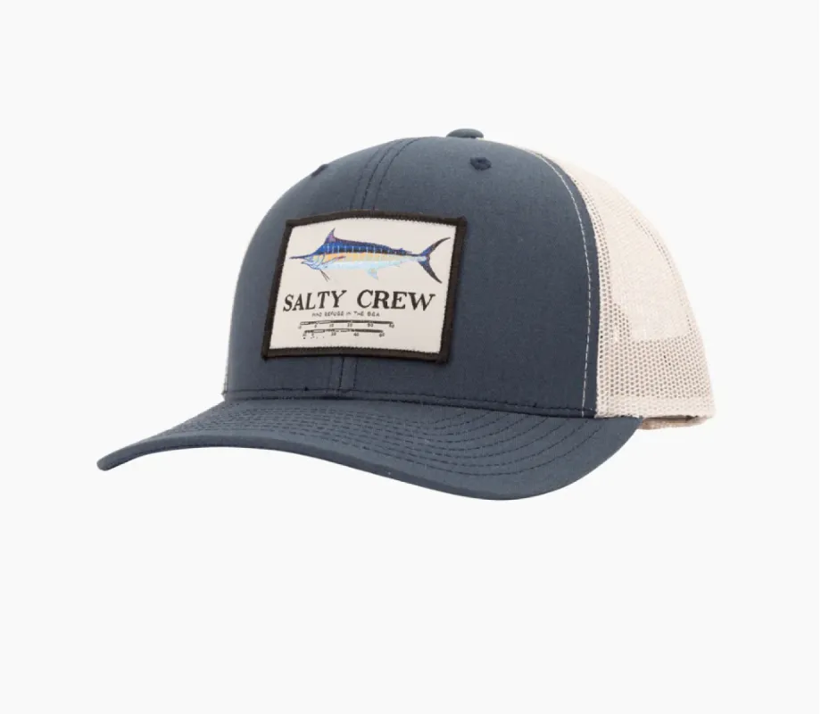 Salty Crew Marlin Mount Navy Silver Retro Trucker - Navy Silveer sold by Sun Diego Boardshops