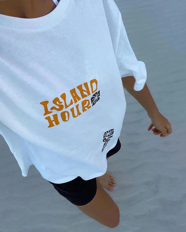 Rhythm Island Hour Oversized Tee - WHITE sold by Sun Diego Boardshops product image thumbnail 2