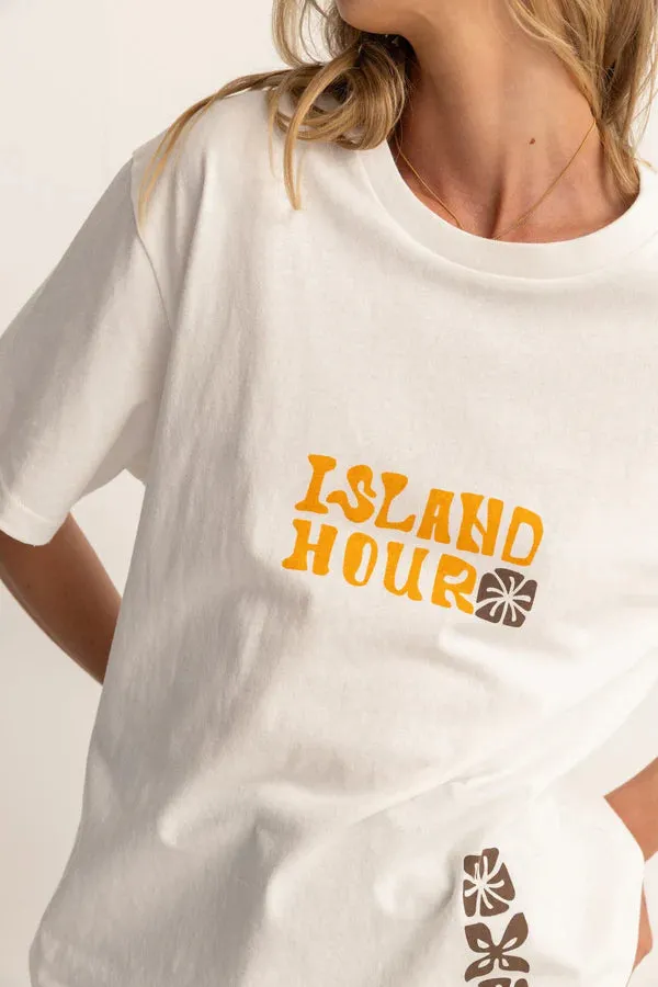 Rhythm Island Hour Oversized Tee - WHITE sold by Sun Diego Boardshops product image thumbnail 3