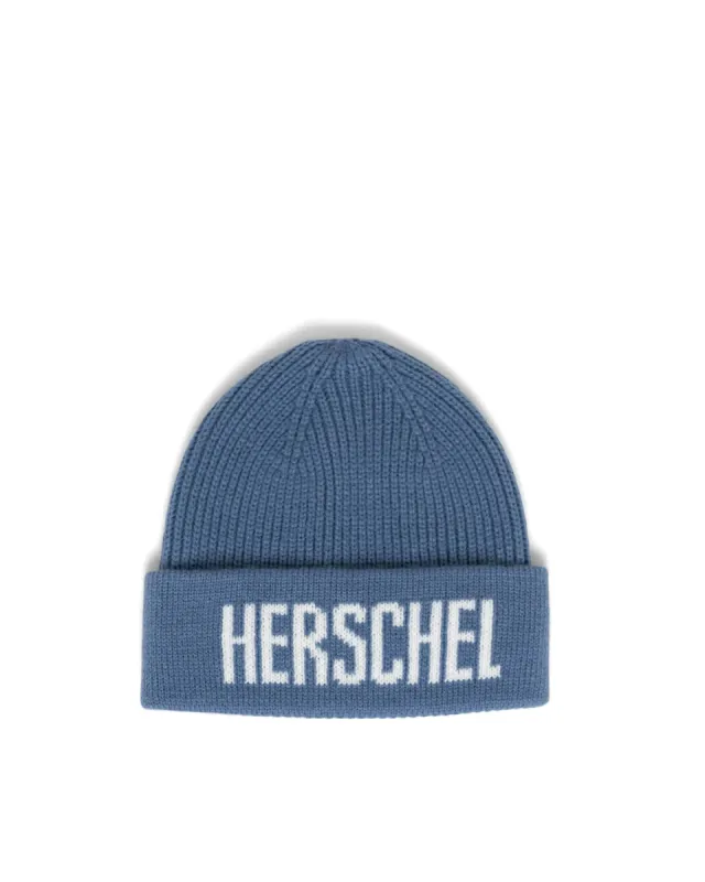 Herschel Supply Co. Polson Knit Logo Beanie - Steel Blue sold by Sun Diego Boardshops