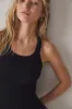 Free People Ribbed Seamless Tank - Black sold by Sun Diego Boardshops
