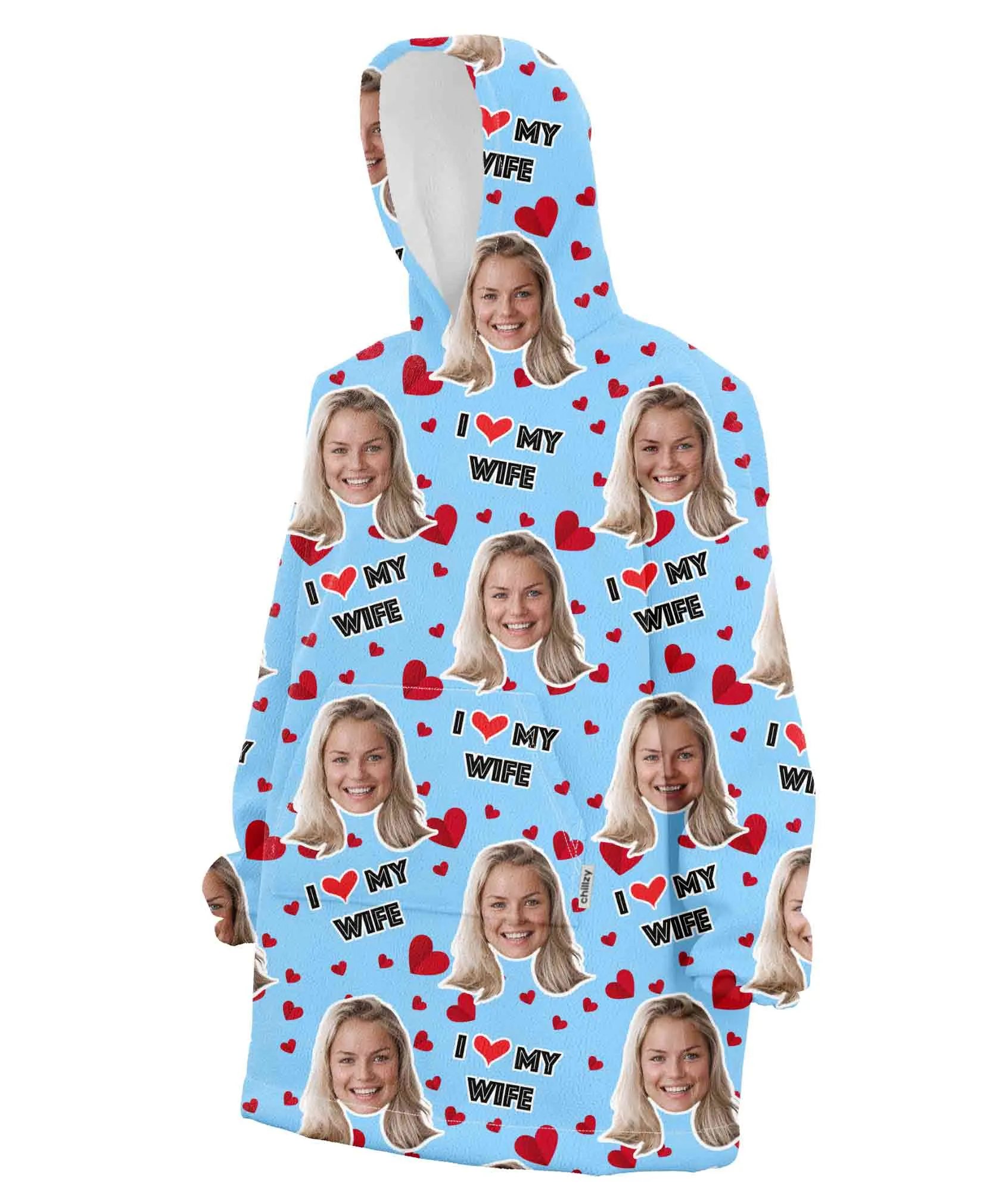 I Love My Wife Hoodie Blanket sold by Super Socks product image thumbnail 2