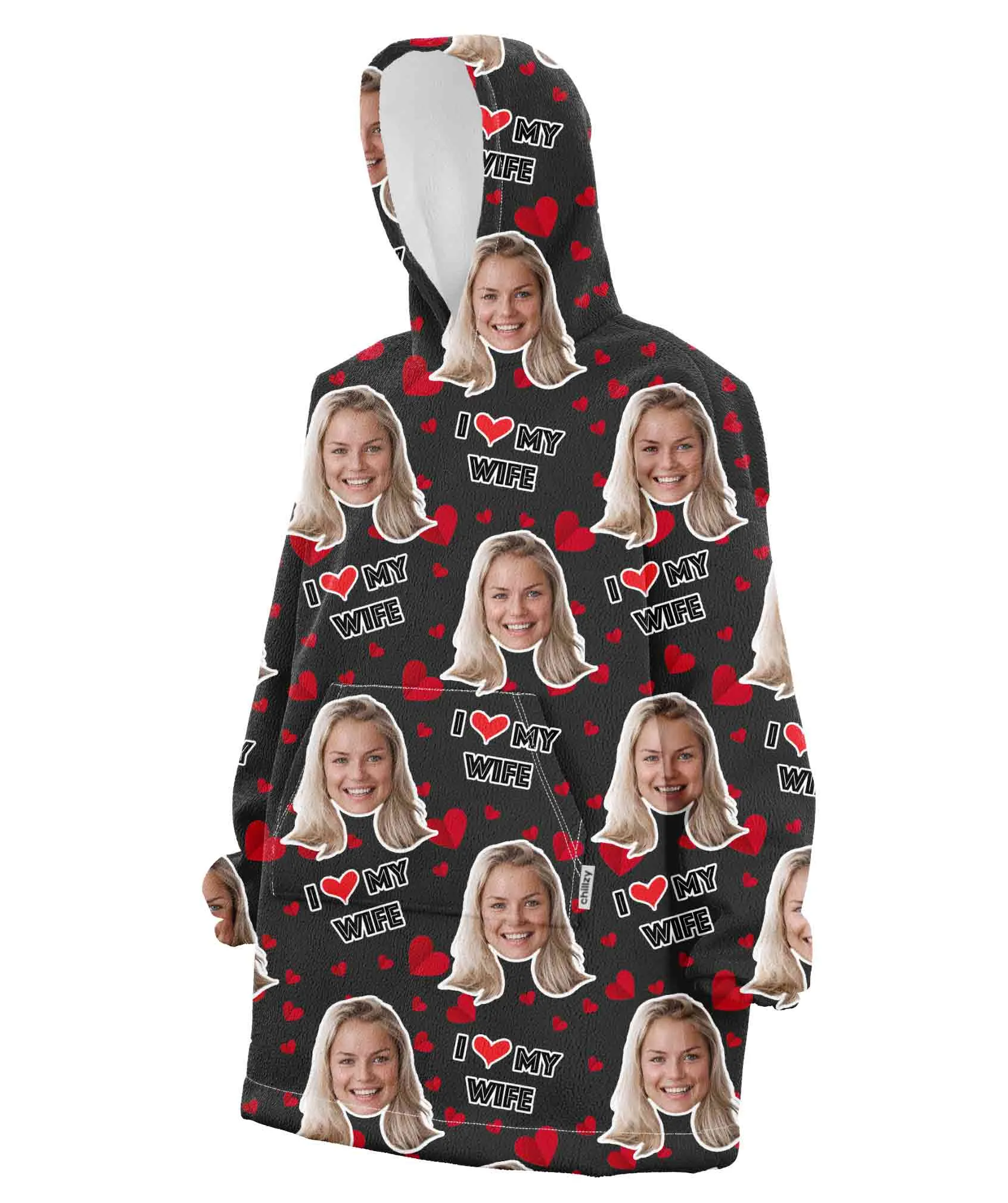 I Love My Wife Hoodie Blanket sold by Super Socks product image thumbnail 3