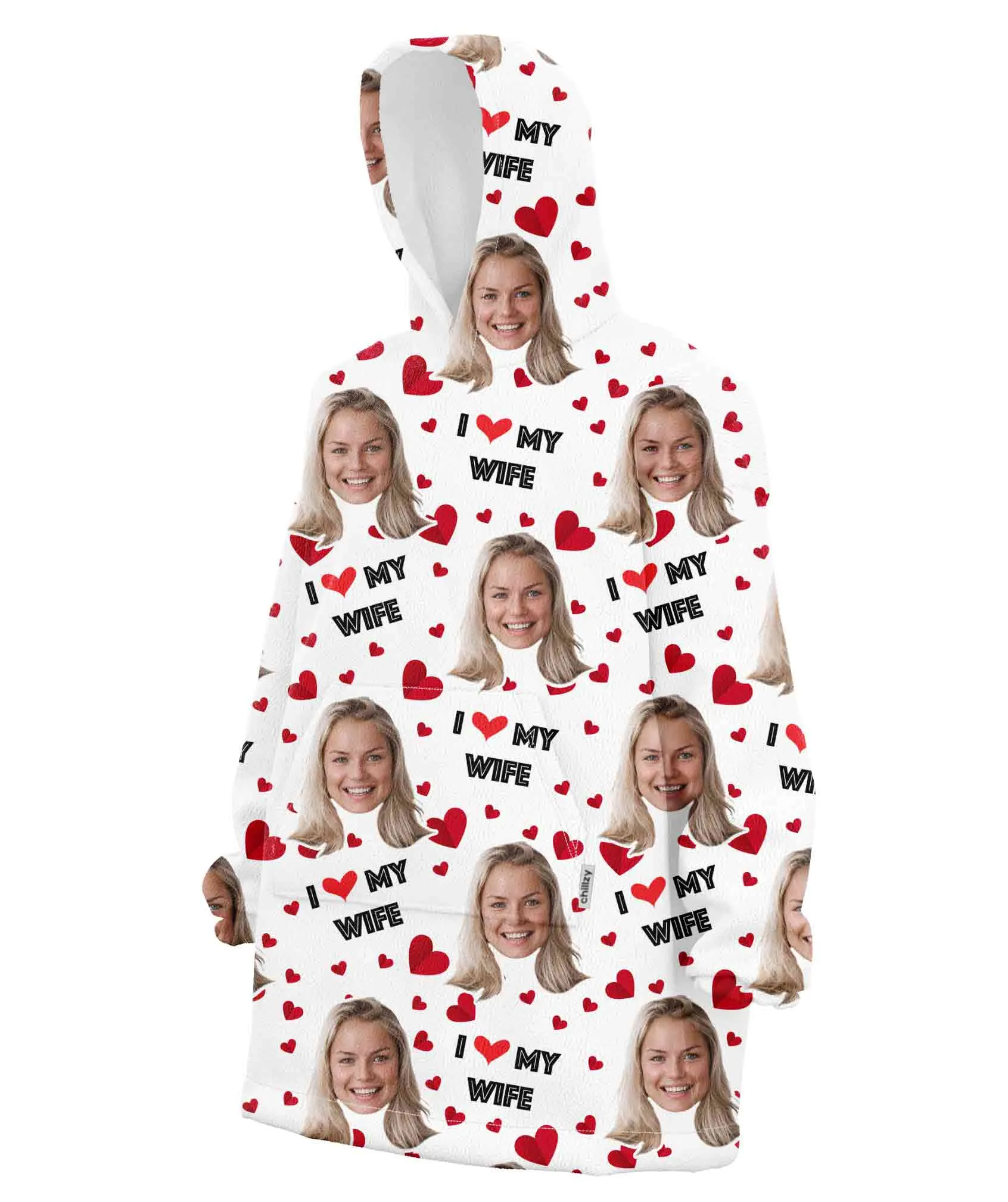 I Love My Wife Hoodie Blanket sold by Super Socks product image thumbnail 4