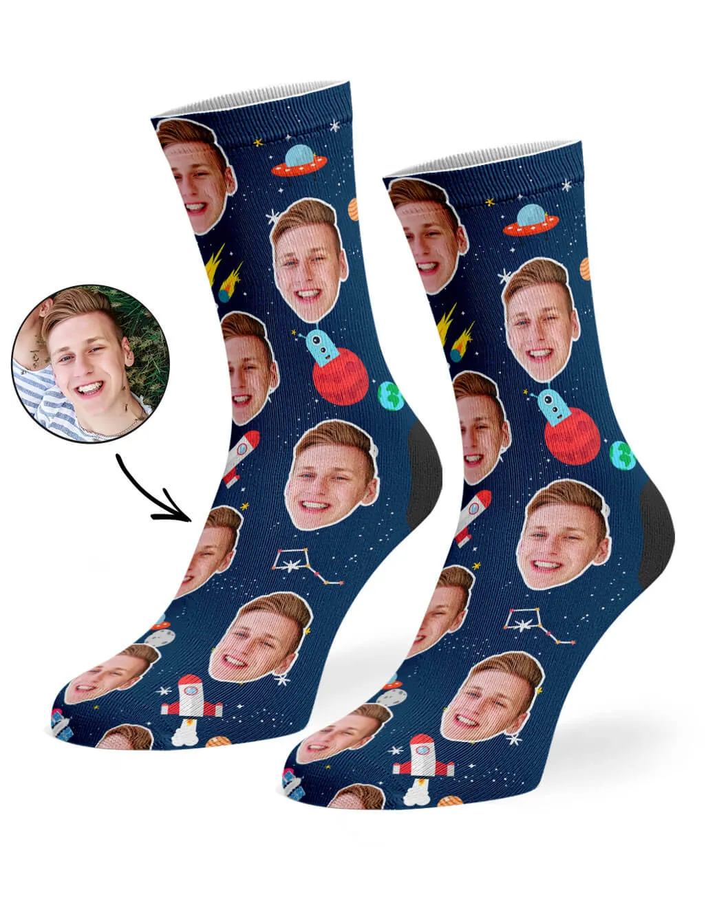 Face Space Socks sold by Super Socks product image thumbnail 2