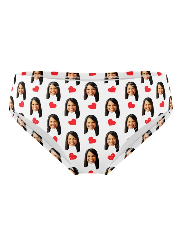 Personalised Red Hearts Swimming Trunks sold by Super Socks