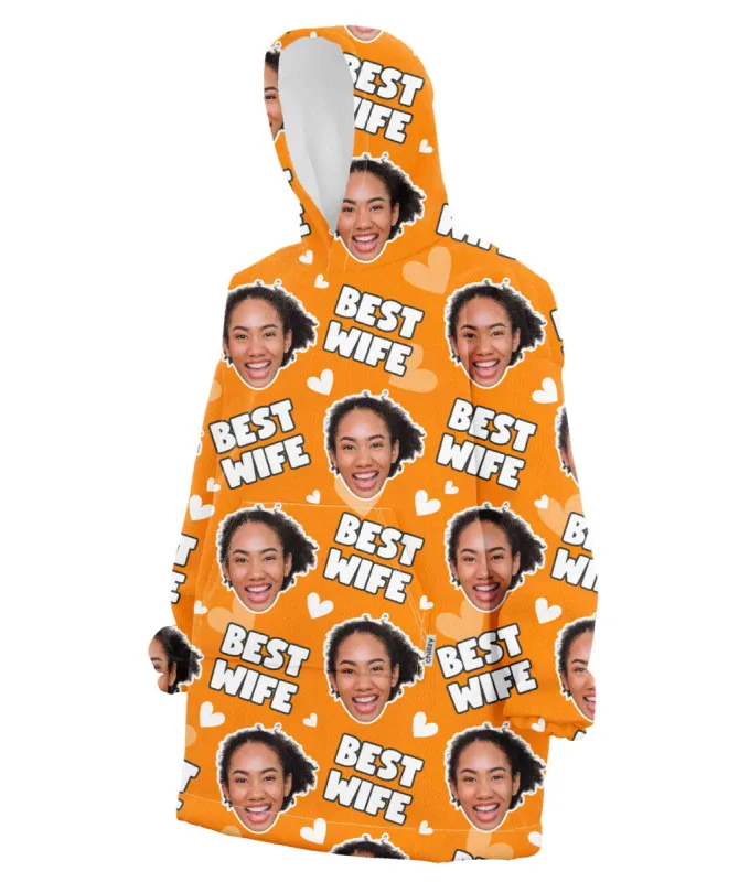 Best Wife Face Hoodie Blanket sold by Super Socks