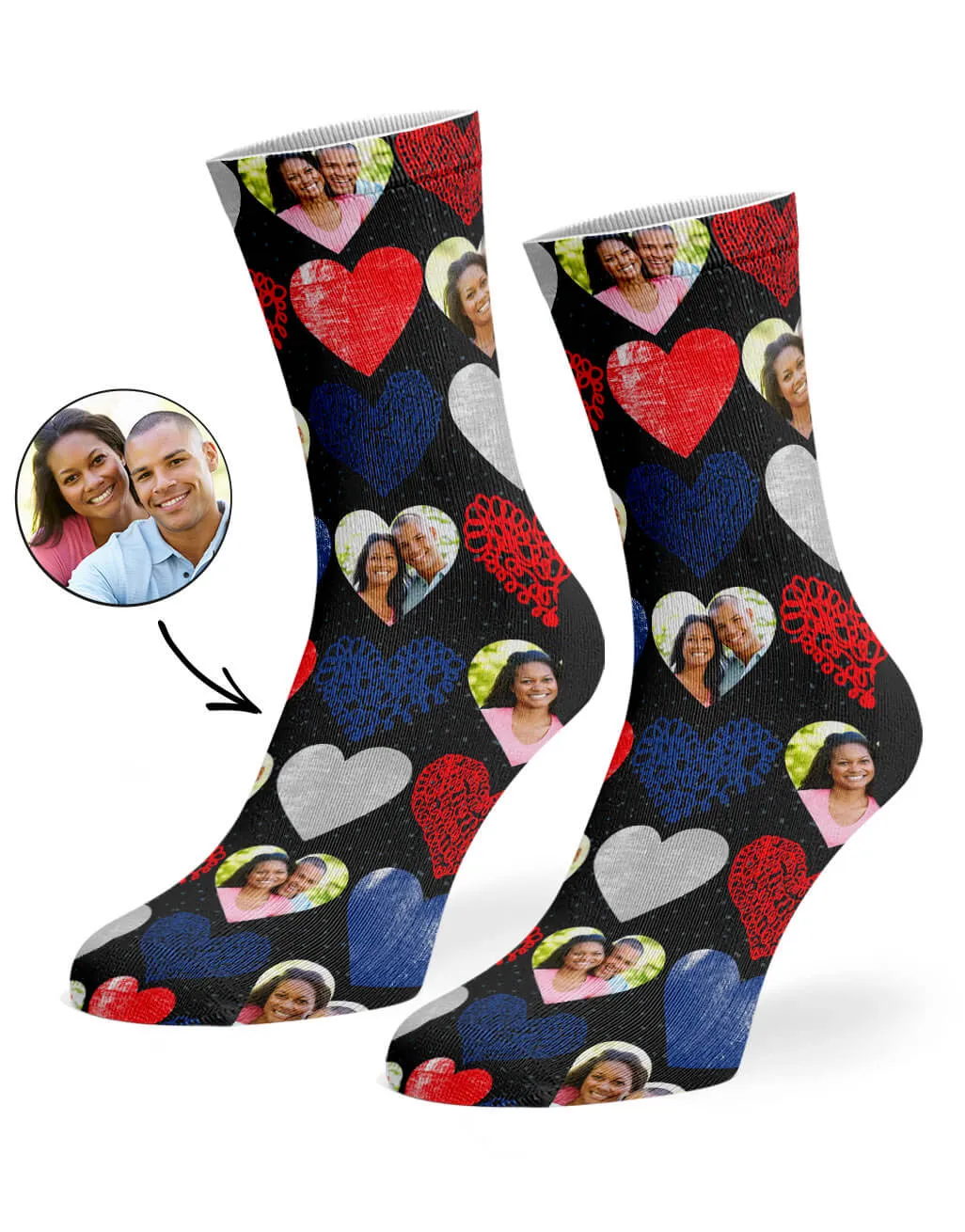 Hearts Collage Socks sold by Super Socks product image thumbnail 2