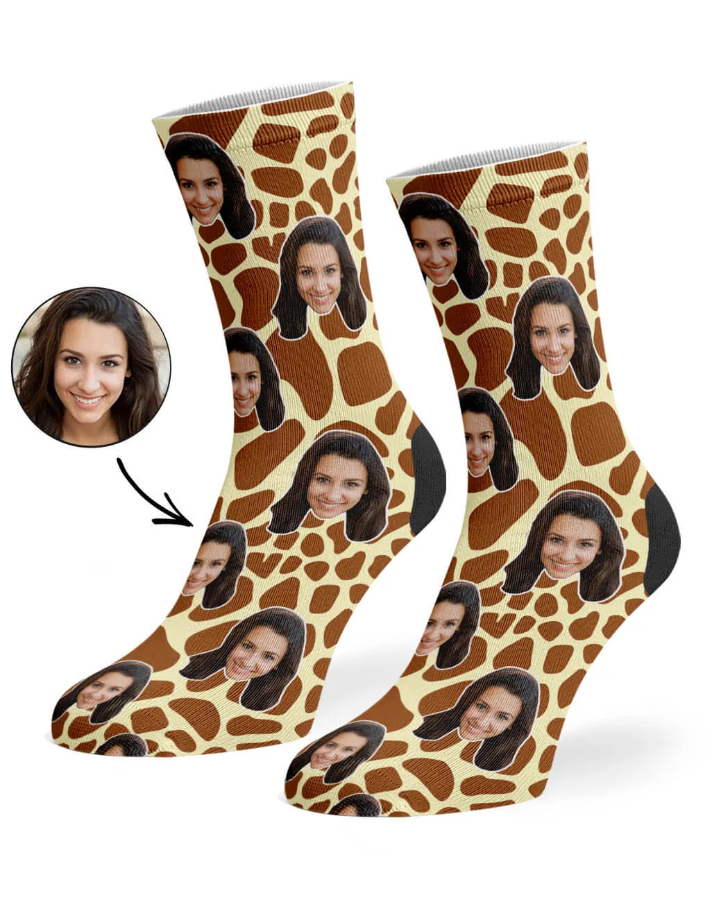 Giraffe Print Face Socks sold by Super Socks product image thumbnail 2