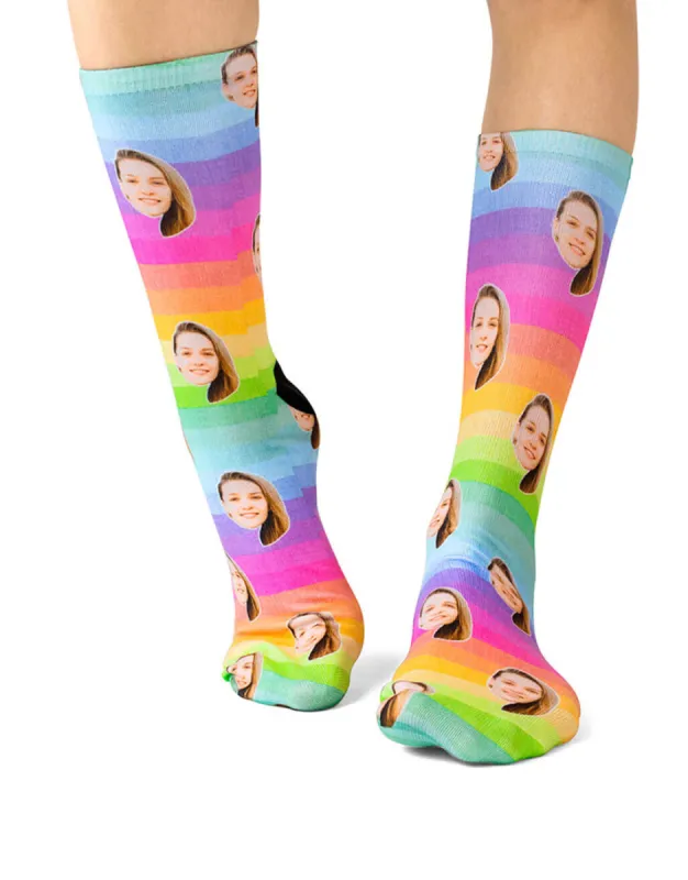 Striped Rainbow Socks sold by Super Socks
