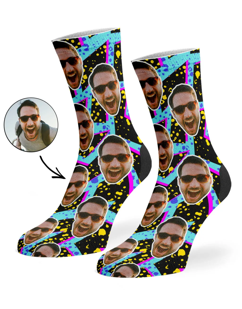 Retro Face Socks sold by Super Socks product image thumbnail 2