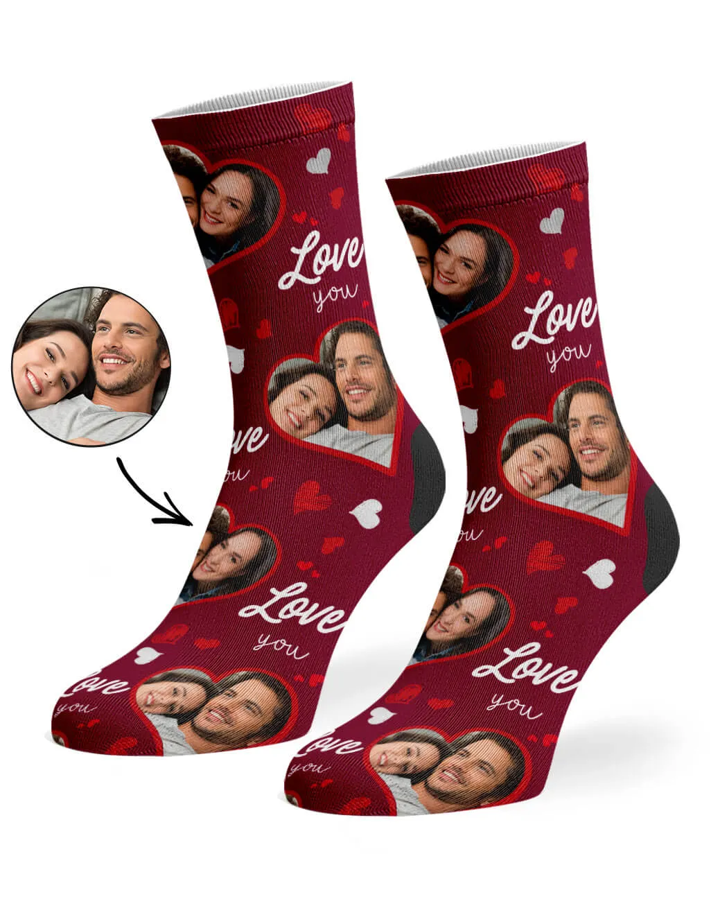 Heart Photo Collage Socks sold by Super Socks product image thumbnail 3